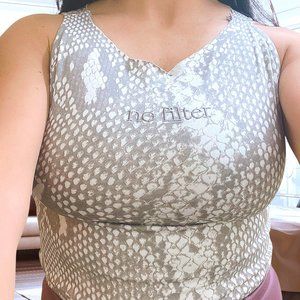 Snakeskin Print Shirt Stretchable Shape your Body